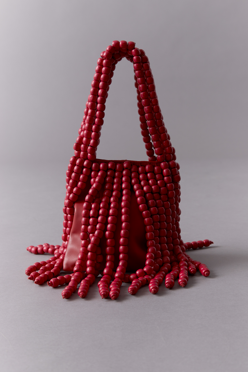 Bernat Beaded Leather Bag